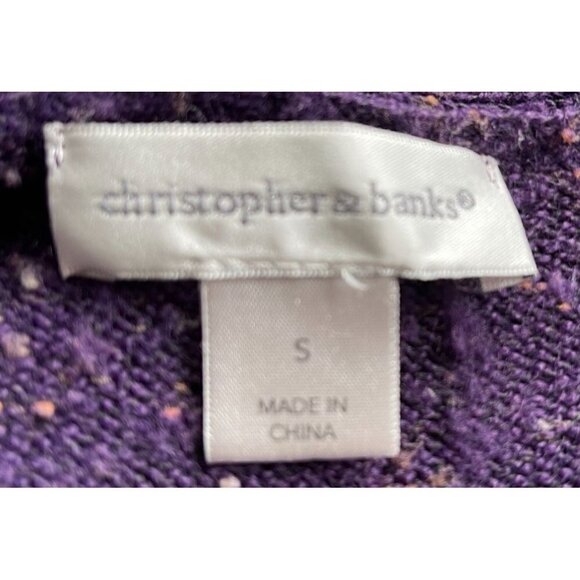 Christopher & Banks Womens Purple V-Neck Ribbed Layered Sweater Small - Picture 8 of 10